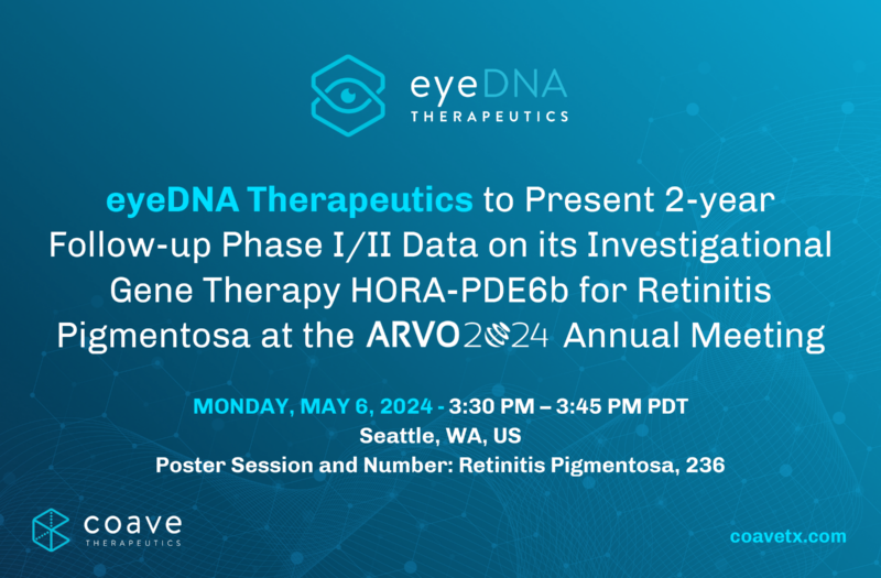 EyeDNA Therapeutics To Present 2-year Follow-up Phase I/II Data On Its ...